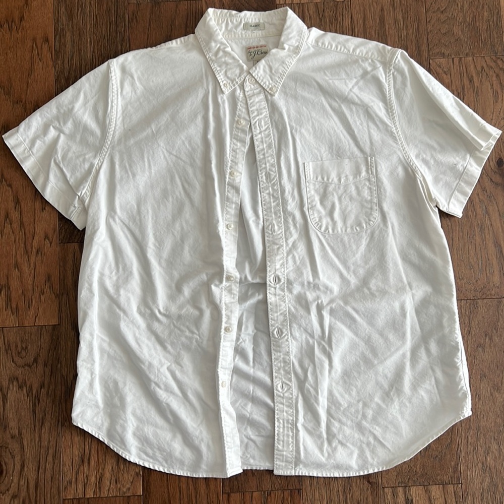 J. Crew XL White Shortsleeve Button down